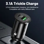 3.1A Fast Car Charger USB Type-C for Mobile Phones and Tablets – Quick Charging Auto Adapter