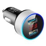 3.1A Car Charger QC3.0 Dual USB with LED Display for Fast Charging – 12-24V Cigarette Lighter Adapter
