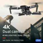 4K Professional Drone with 1080P Wide Angle Dual HD Camera, Foldable, WIFI FPV, and Height Hold
