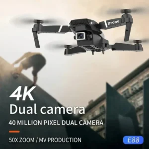 4K Professional Drone with 1080P Wide Angle Dual HD Camera, Foldable, WIFI FPV, and Height Hold