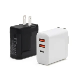 Plug Phone Charger 30W Fast Charging with Type-C and USB Output for Android & iPhone