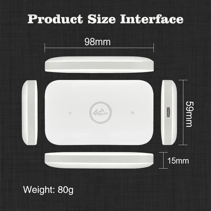 4G LTE Portable WiFi Hotspot MiFi Router with SIM Card Slot - Image 2