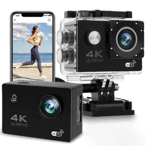 4K Waterproof Action Camera with WiFi & 140° Wide-Angle Lens