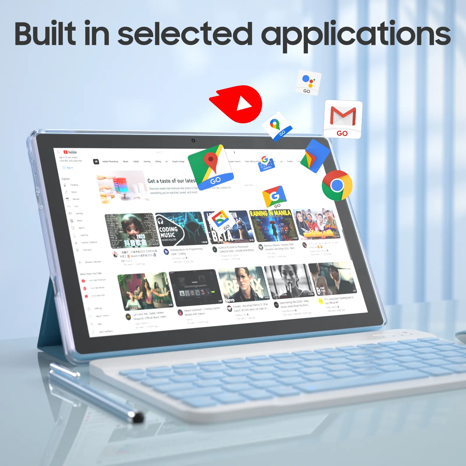 10-Inch Android Tablet with 12GB RAM, 128GB Storage, 5G Wi-Fi, Rockchip Processor, Includes Pen and Keyboard - Image 2