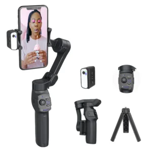 Foldable Smartphone Gimbal Stabilizer with 3600mAh Battery and AI Face Tracking